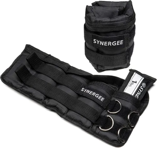Vista 9 de Synergee Pesas ajustables para tobillo/muñeca de ajuste cómodo (juego de 2). Disponible en 5 libras, 10 libras y 20 libras. Talla única. a) 5 lbs