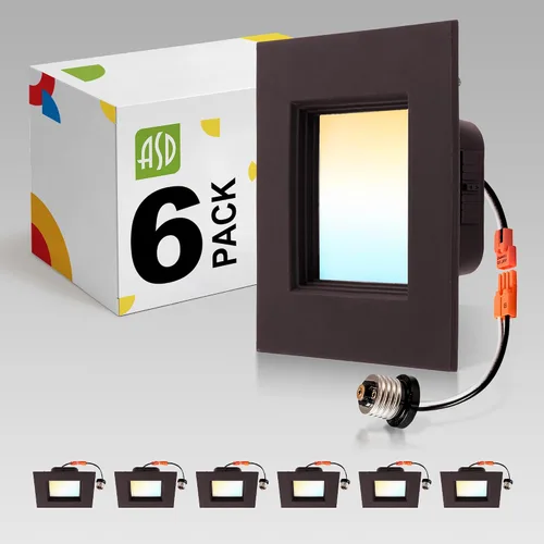 Vista 14 de ASD Luces LED Empotradas Cuadradas Blancas de 6 Pulgadas Retrofit - 12W 1050LM 2700/3000/3500/4000/5000K Seleccionable Regulable LED Downlight Blanco