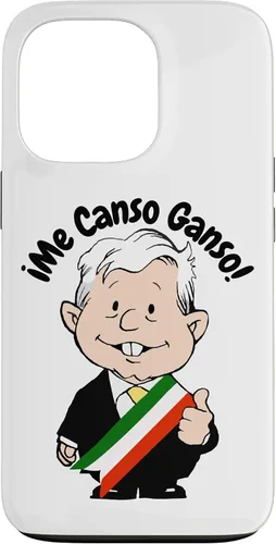Vista 10 de Carcasa para iPhone 16 AMLO Amlito Me Canso Ganso Divertida y linda caricatura mexicana Muñeco