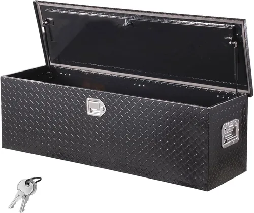 Vista 12 de VEVOR Caja de Herramientas de Aluminio Resistente para Cama de Camión, Caja de Herramientas con Placa Estriada con Mango Lateral y Llaves
