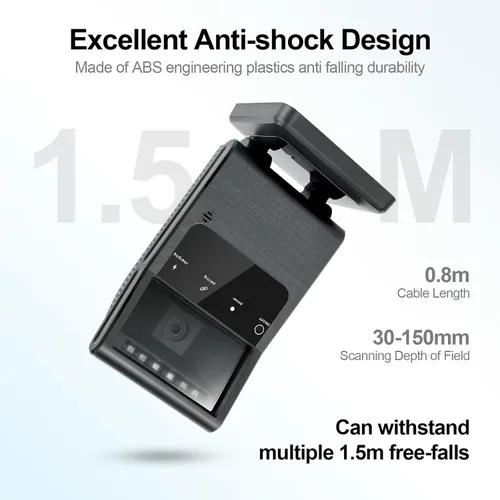 Vista 5 de OBZ Escáner de código de barras inalámbrico 2D, Bluetooth y 2.4G y USB con cable 3 en 1, lector de código QR omnidireccional manos libres