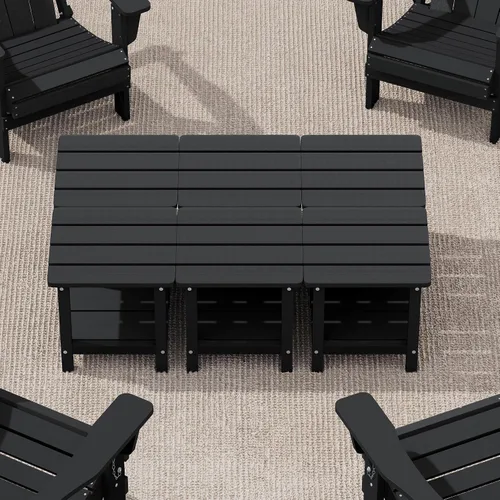 Vista 29 de SERWALL Mesa auxiliar Double Adirondack, Mesa auxiliar de forma rectangular, Negra