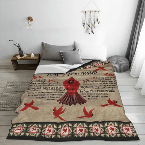 Vista 5 de Manta de Cardenal Rojo Heaven Cardinal Decor Manta de Tiro Regalos para Niñas Niños As I Sit in Heaven Ropa de Cama de Sofá Súper Cálida Suave Felpa