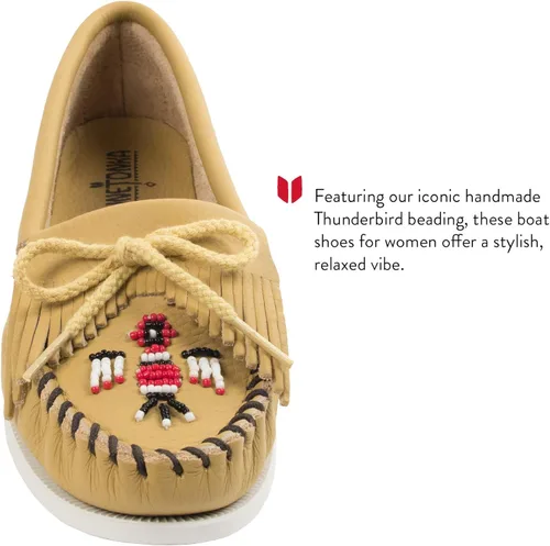 Vista 3 de Minnetonka Mocasines Thunderbird para mujer, Marrón (Brown Suede)