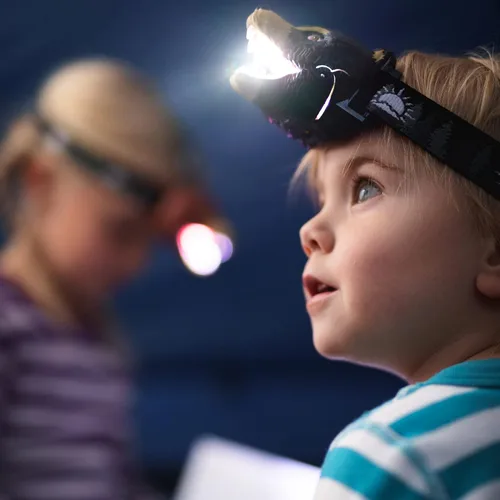 Vista 3 de Big Discoveries Bear Linterna Frontal LED - Linternas Frontales de Oso para Niños Múltiples Estilos Disponibles Linterna Frontal de Juguete