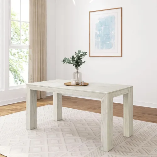 Vista 13 de Plank+Beam Mesa de comedor de 48 pulgadas, mesa de cocina de madera maciza de 48 pulgadas, mesa de comedor rectangular para comedor, oficina