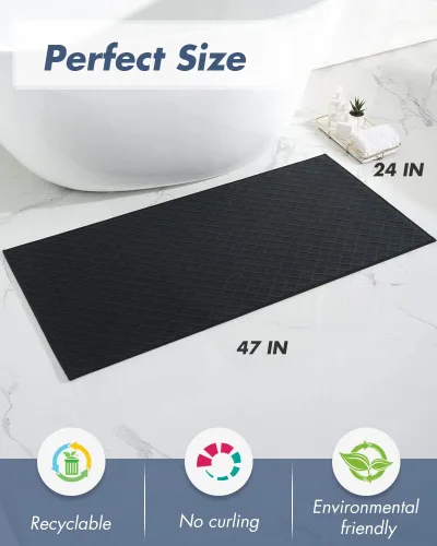 Vista 2 de AMOAMI Alfombra de Baño, Alfombra Ultra Delgada para Baño, Alfombras de Baño con Respaldo de Goma Antideslizantes para Baño, Alfombra de Baño