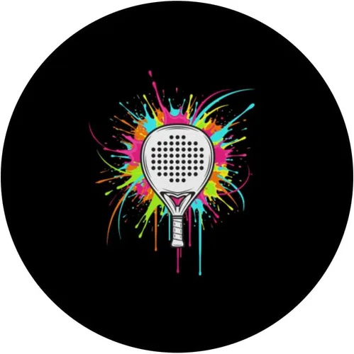 Vista 3 de Padel Racket Splash Pop Art Colorful Padel Player PopSockets Adhesive PopGrip