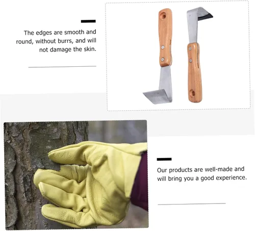 Vista 8 de GANAZONO Herramientas de afeitado de jardinería, 2 piezas manual de grietas, herramienta de deshierbe para grietas, mango de haya, herramienta