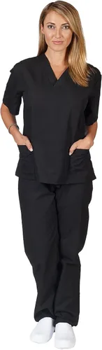 Vista 4 de Natural Uniforms Conjunto de ropa quirúrgica para mujer, camisetas y pantalones médicos, paquete de 2