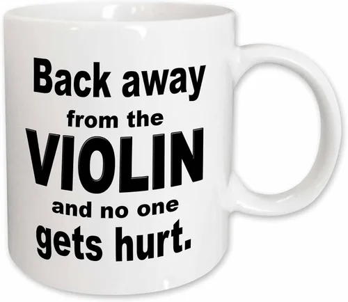 Vista 12 de 3dRose Back Away From The Violin And No One Gets Hurt - Taza negra de dos tonos, 11 onzas