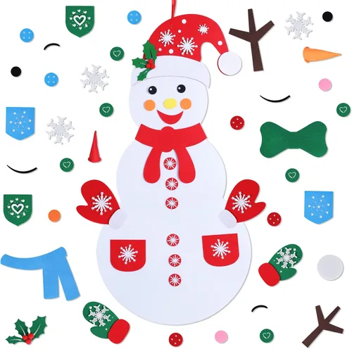 Vista 5 de Max Fun - Fieltro para cumpleaños, diseño para varias festividades Kit de manualidades de fieltro navideño para regalos de fiesta de Navidad e