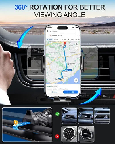 Vista 3 de Cargador Inalámbrico para Coche, Soportes de Teléfono para tu Coche Carga Rápida de 15W Sujeción Automática, Soporte de Teléfono para Coche