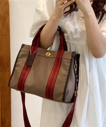 Vista 4 de Women Tote Bag Canvas Shoulder Bag Satchel Hobo Handbag Fashion Crossbody Bag Purse Vintage Handbag Casual Large
