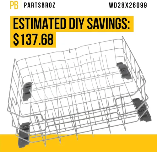 Vista 4 de PartsBroz WD28X26099 - Conjunto de escurridor inferior compatible con lavavajillas General Electric Hotpoint - Reemplaza WD28X34744 AP6980564