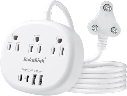 Vista 8 de Adaptador de enchufe multipaís, adaptador de corriente internacional de 3