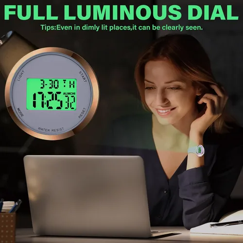 Vista 3 de XCZAP El deporte al aire libre mira el reloj de alarma de la correa del silicón impermeable LED Digital