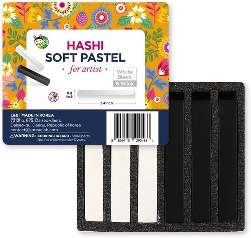 Vista 8 de HA SHI Pasteles de tiza suave, 24 colores surtidos, suministros de arte suave para artistas, medios de dibujo profesionales, pastel para usuarios