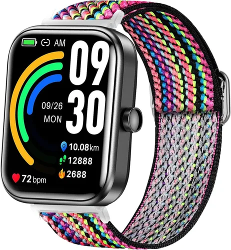 Vista 8 de Lamshaw Compatible con TOZO S7 Smart Watch, correa de repuesto ajustable de nailon elástico elástico compatible con TOZO S7, S6, S5, S3 Smart Watch