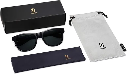 Vista 6 de SOJOS Gafas de sol polarizadas para hombres y mujeres, elegantes sombras cuadradas de moda SJ2230