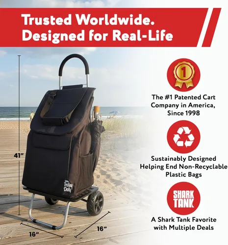 Vista 3 de dbest products - Carrito plegable de compras Trolley Dolly, Negro
