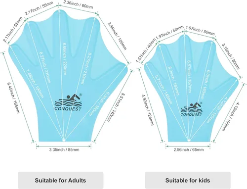 Vista 4 de M METERXITY Guantes de natación de silicona, guantes de natación con malla tipo rana de dedo, guantes de entrenamiento de natación, resistencia al
