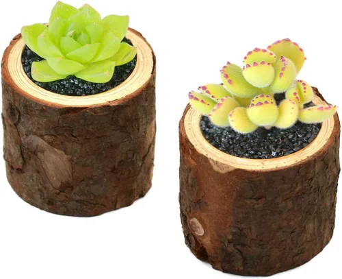 Vista 6 de Portavelas de madera para velas de té, soporte votivo rústico de madera natural para bodas, fiestas, cumpleaños, vacaciones, juego de 2