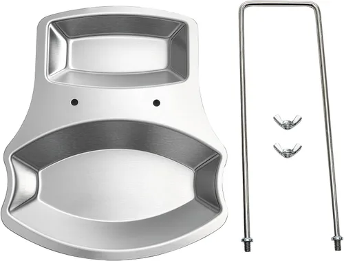 Vista 4 de Lawei Paquete de 3 tapas y soporte para cucharas, soportes para tapa de olla de acero inoxidable, organizador de tapa para ollas, sartenes, cucharas