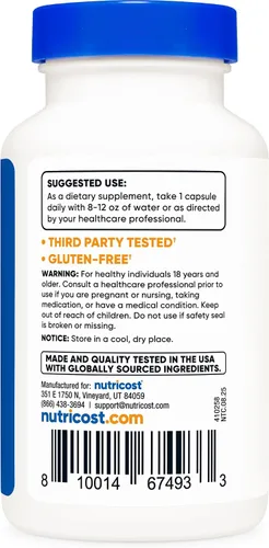 Vista 4 de Nutricost Cápsulas de matricaria (380 mg) 120 cápsulas, sin gluten, sin OMG