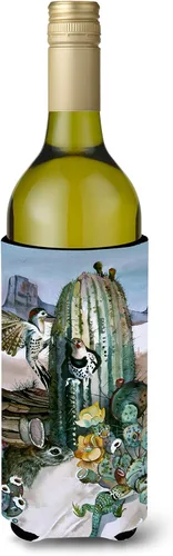 Vista 2 de Caroline's Treasures 6015LITERK Flower – Bird of Paradise Botella de vino Hugger Botella Enfriador de Frigorífico Hugger Funda Abrazadora Lavable a