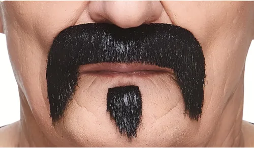 Vista 7 de Mustaches Self-Adhesive Stick On Fake Handlebar for Adults Negro