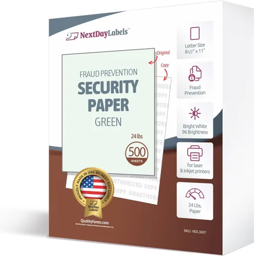 Vista 8 de NextDayLabels Papel de seguridad azul marca de agua no autorizado - Caja