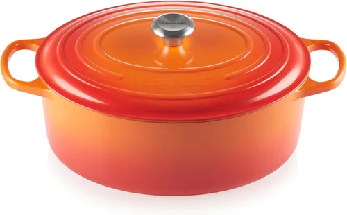 Vista 34 de Le Creuset - Olla holandés redonda con tapa de cocina, hecha de hierro fundido esmaltado, 6.75 cuartos de galón, color alcachofa, colección signature