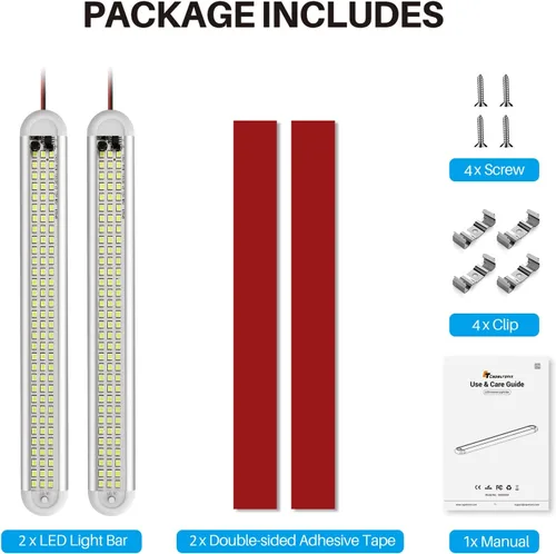 Vista 9 de CT CAPETRONIX - Barra de luz interior LED de 12 V, 120 LED, 1500 lúmenes, 8 W, CC, 12 voltios, con interruptor de encendido/apagado, para remolque