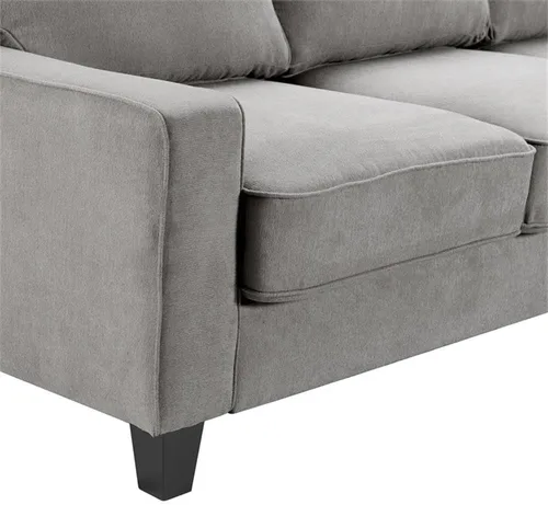 Vista 10 de Serta Palisades 86 - Seccional reversible para espacio pequeño con almacenamiento, color gris suave