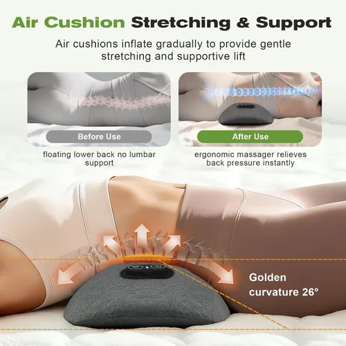 Vista 6 de 3-in-1 Lumbar Support Pillow with Heat, Vibration & Air Lift, Back Massager