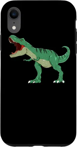 Vista 23 de Carcasa para iPhone X/XS con diseño de dinosaurio T-Rex.