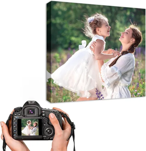 Vista 24 de YYYYHPP Impresiones en lienzo con tus fotos, arte de pared personalizado de foto a lienzo, impresión en lienzo para boda, familia, bebé, mascotas