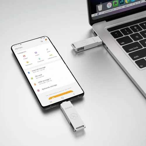 Vista 8 de iDiskk Unidad flash de 128 GB y 500 MB/s Photo Stick para USB C iPad/iPhone/MacBook, portátiles, teléfonos Android, fotos y videos de copia