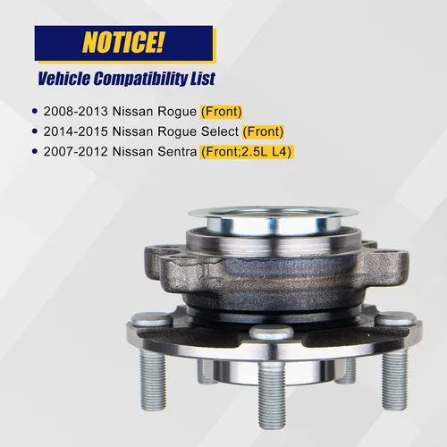 Vista 2 de KUSATEC 513298 Conjunto de cubo de rodamiento de rueda delantera 2 piezas