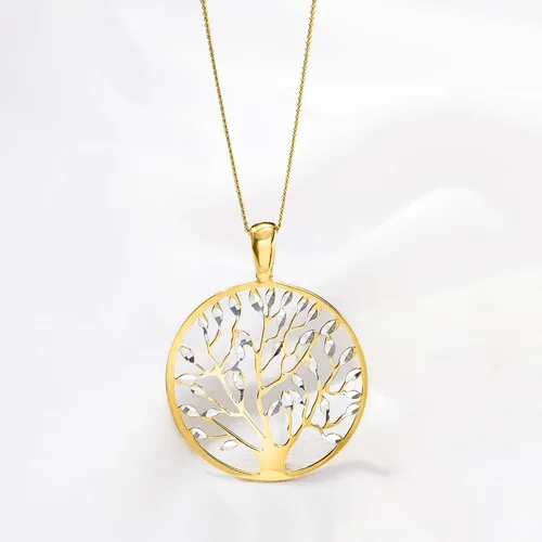 Vista 5 de Ross-Simons Collar con colgante de árbol de la vida con corte italiano