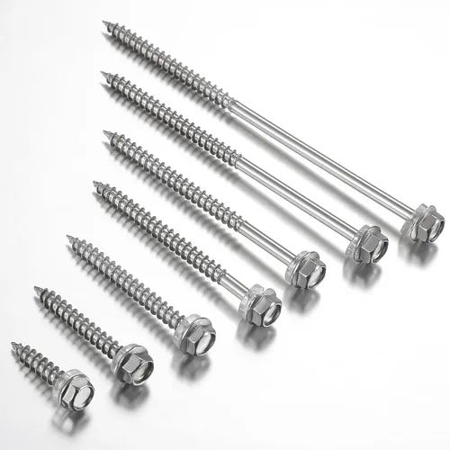 Vista 4 de WenSilon (250Pcs) #10x1 Tornillos Autorroscantes para Madera 410 Acero Inoxidable Cabeza Hexagonal Rápido Autorroscante