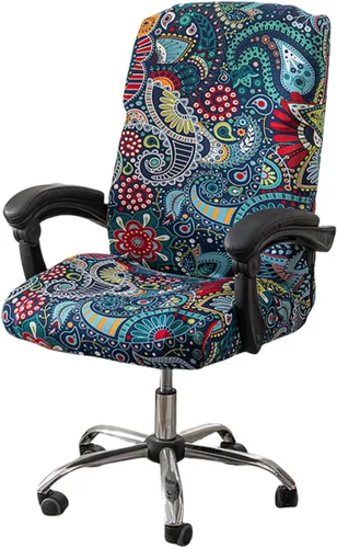 Vista 12 de Funda elástica para silla de oficina con cremallera, funda impresa para silla de computadora para silla con reposabrazos, universal, extraíble