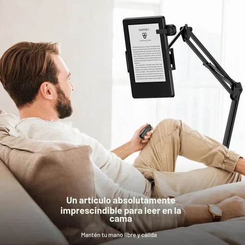 Vista 2 de RF - Control remoto de giro de página para accesorios Kindle Paperwhite, iPad, lectura Kobo, Surface, cómics/novelas, tabletas Android, toma de Negro