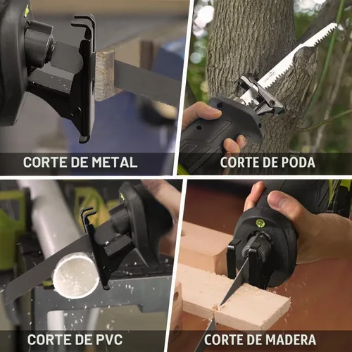 Vista 4 de SnapFresh Sierra Recíproca Inalámbrica de 20V – 3000 SPM, Gatillo de Velocidad Variable, Cambio de Hoja sin Herramientas, Luz LED, Ligera y Compacta