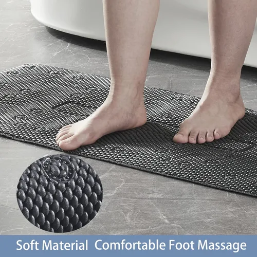 Vista 4 de Webos Alfombrilla suave antideslizante para bañera: tapete de ducha de espuma viscoelástica con ventosas para baño interior de bañera 40 x 16