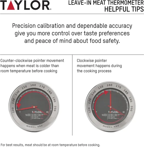 Vista 4 de Taylor Pro Series - Termómetro sin enjuague para carne, control de temperatura: 120F a 200F, negro