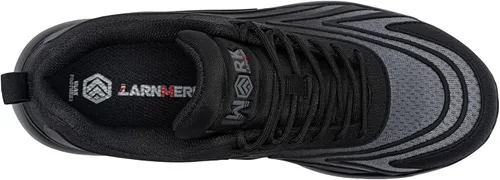 Vista 7 de LARNMERN Zapatos de punta de acero para mujer, con amortiguación de aire, zapatos de seguridad con puntera de seguridad, zapatos de trabajo cómodos