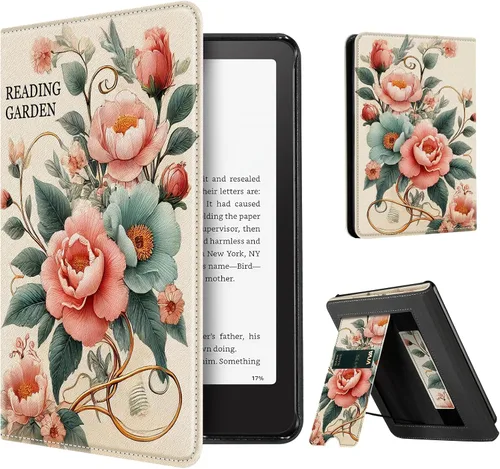 Vista 53 de CoBak Funda con soporte para Kindle Paperwhite - Funda de piel sintética duradera con función de apagado y encendido automático, ranura