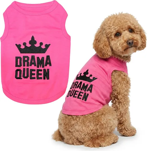 Vista 17 de Parisian Pet Camiseta para perro – Bordado 'All Bark No Bite ' 100% algodón, ropa para perros – Chaleco sin mangas para mascotas – Camisas lavables